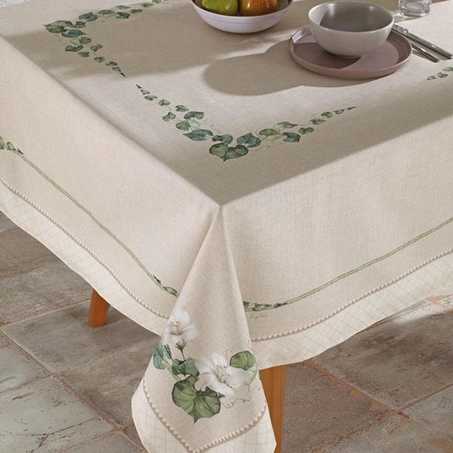 Toalha de Mesa Retangular 8 Lugares Dohler Clean Renova 1.60 x 2.70Mts Botânica